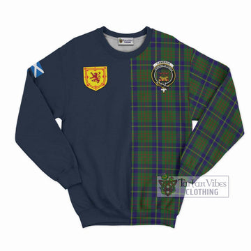 Cameron of Lochiel Hunting Tartan Sweatshirt with Scottish Lion Royal Arm Half Style