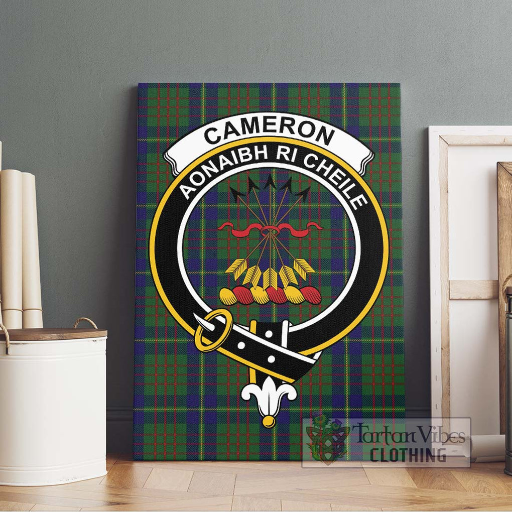 Cameron of Lochiel Hunting Tartan Canvas Print Wall Art with Family Crest Without Frame - Tartan Vibes Clothing