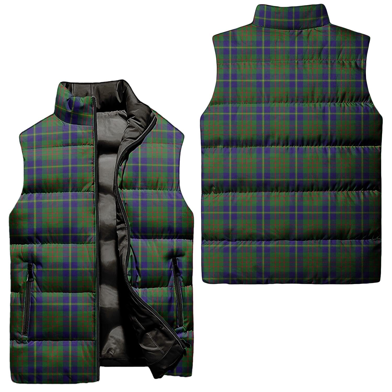 Cameron of Lochiel Hunting Tartan Sleeveless Puffer Jacket Unisex - Tartanvibesclothing