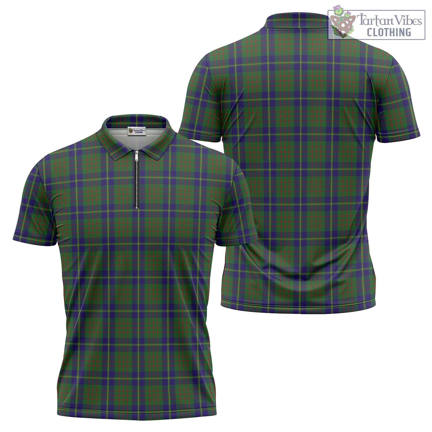 Tartan Vibes Clothing Cameron of Lochiel Hunting Tartan Zipper Polo Shirt