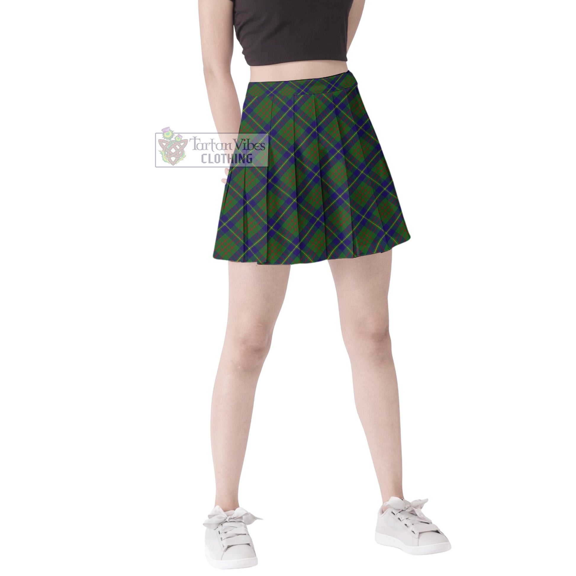 Tartan Vibes Clothing Cameron of Lochiel Hunting Tartan Women's Plated Mini Skirt