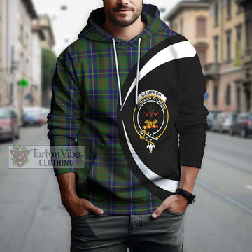 Cameron of Lochiel Hunting Tartan Hoodie with Family Crest Circle Style