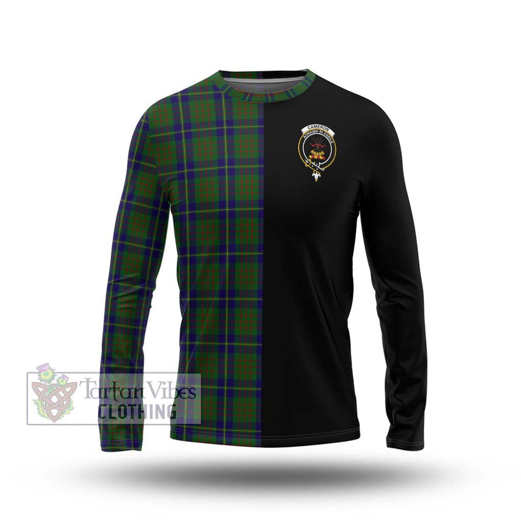 Cameron of Lochiel Hunting Tartan Long Sleeve T-Shirt with Family Crest and Half Of Me Style Unisex - Tartanvibesclothing Shop