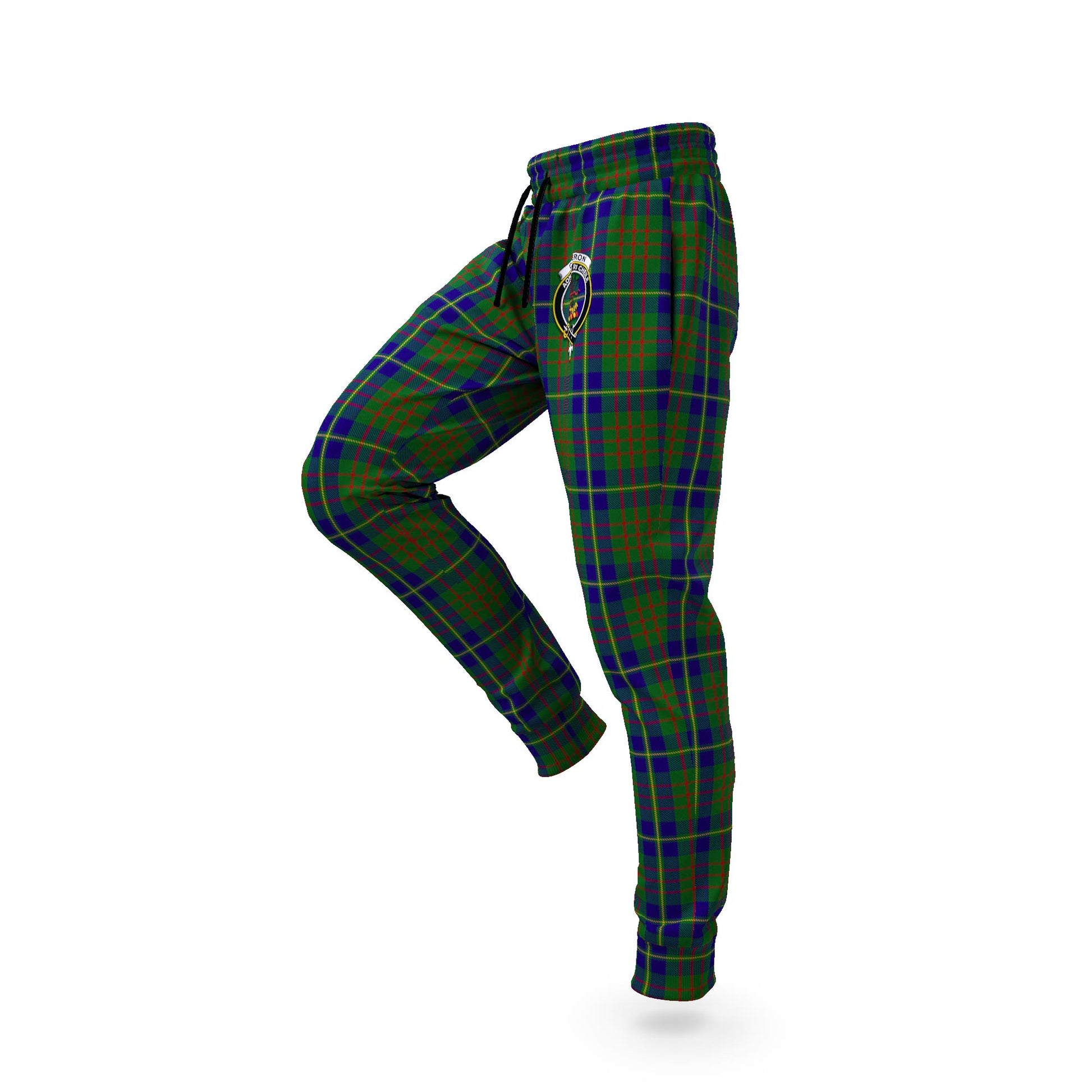 Cameron of Lochiel Hunting Tartan Joggers Pants with Family Crest S - Tartan Vibes Clothing