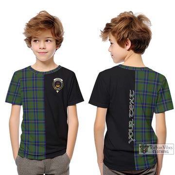 Cameron of Lochiel Hunting Tartan Kid T-Shirt with Family Crest and Half Of Me Style