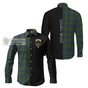 Cameron of Lochiel Hunting Tartan Long Sleeve Button Shirt with Family Crest and Half Of Me Style