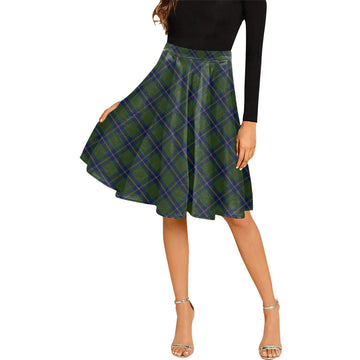 Cameron of Lochiel Hunting Tartan Melete Pleated Midi Skirt