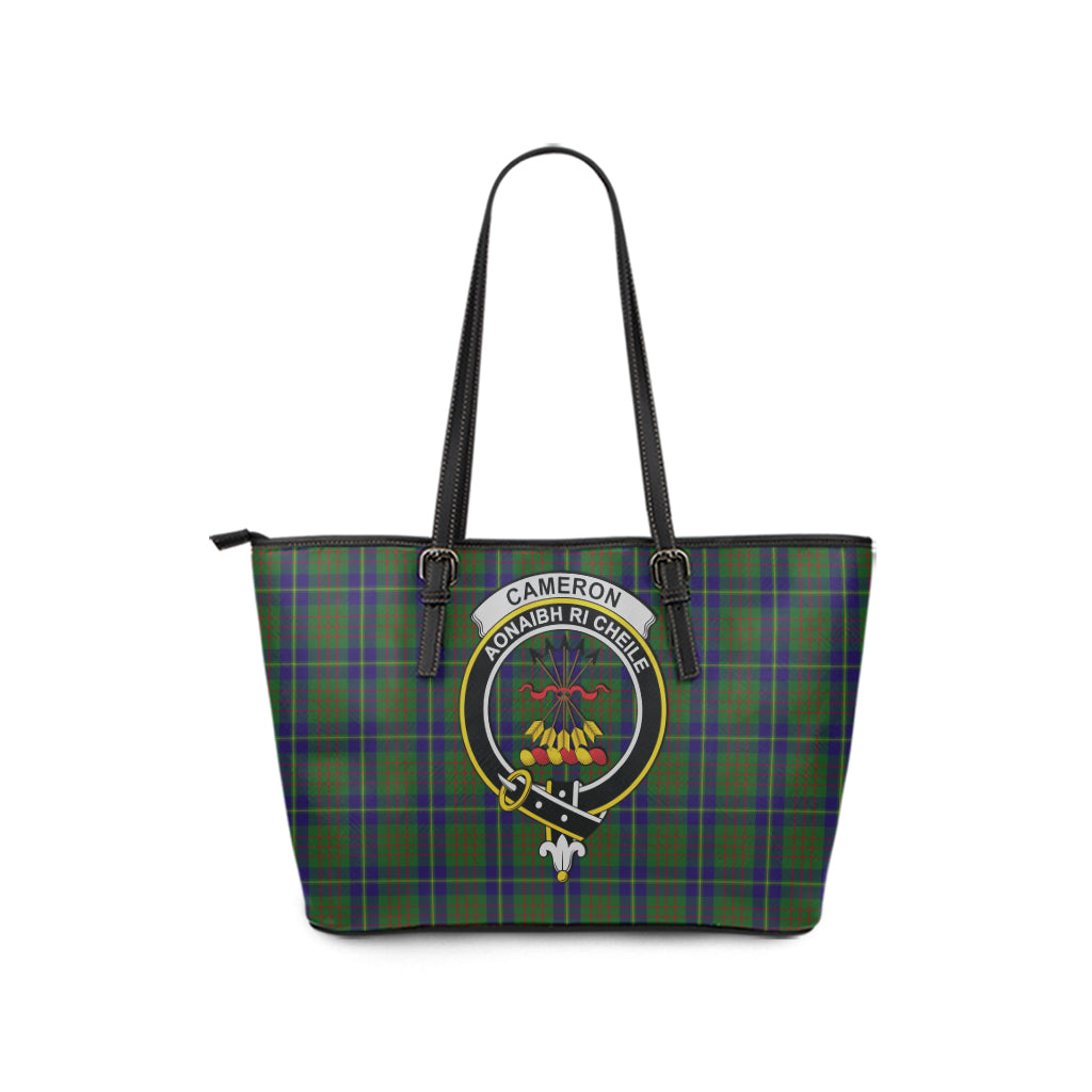 cameron-of-lochiel-hunting-tartan-leather-tote-bag-with-family-crest