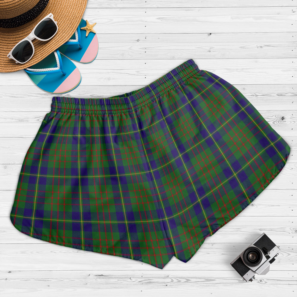 cameron-of-lochiel-hunting-tartan-womens-shorts-with-family-crest