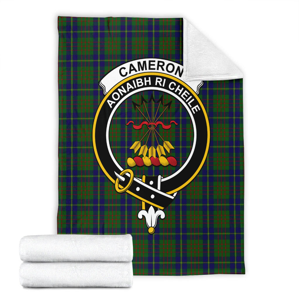 Cameron of Lochiel Hunting Tartan Blanket with Family Crest - Tartan Vibes Clothing