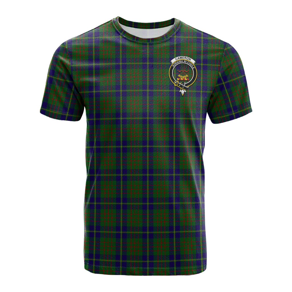 Cameron of Lochiel Hunting Tartan T-Shirt with Family Crest - Tartan Vibes Clothing