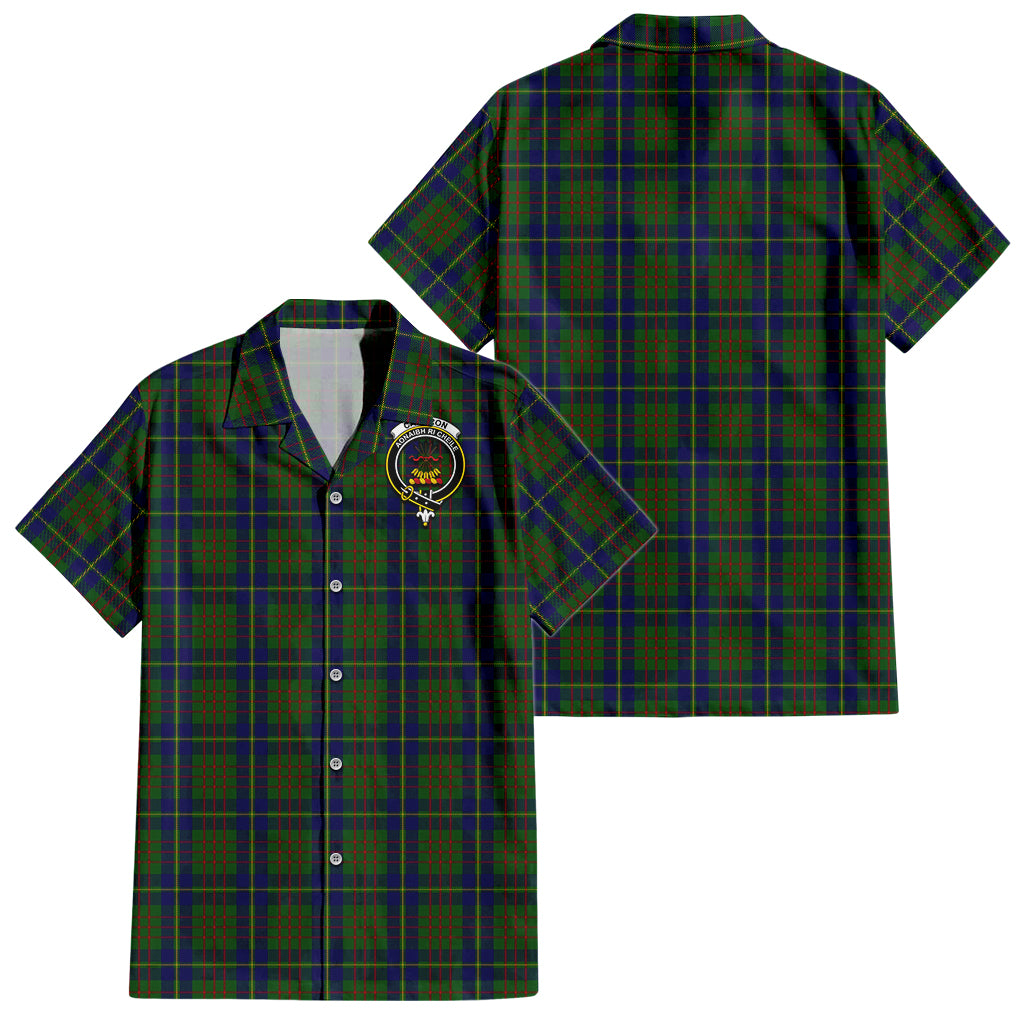 cameron-of-lochiel-hunting-tartan-short-sleeve-button-down-shirt-with-family-crest