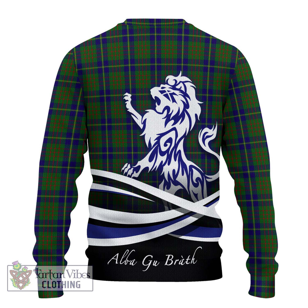 Cameron of Lochiel Hunting Tartan Knitted Sweater with Alba Gu Brath Regal Lion Emblem - Tartanvibesclothing Shop