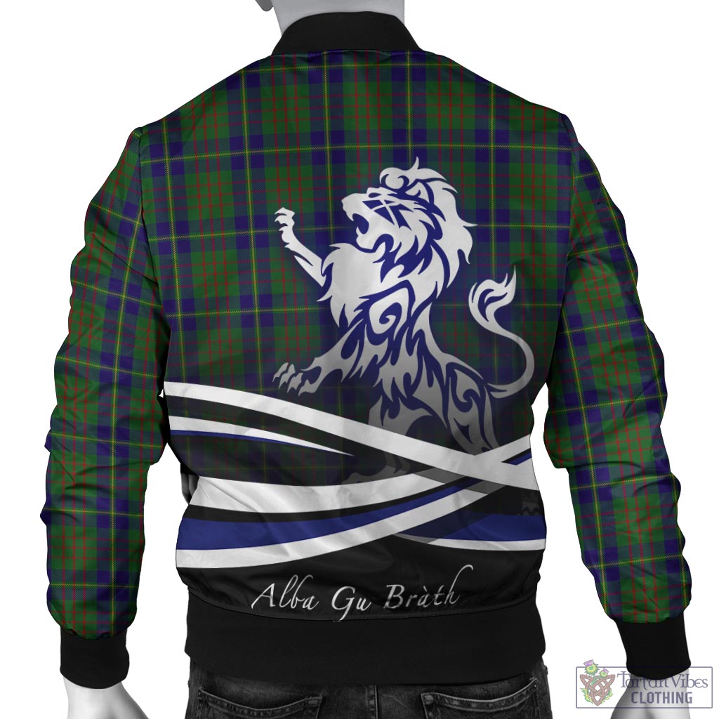 Tartan Vibes Clothing Cameron of Lochiel Hunting Tartan Bomber Jacket with Alba Gu Brath Regal Lion Emblem