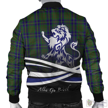 Cameron of Lochiel Hunting Tartan Bomber Jacket with Alba Gu Brath Regal Lion Emblem