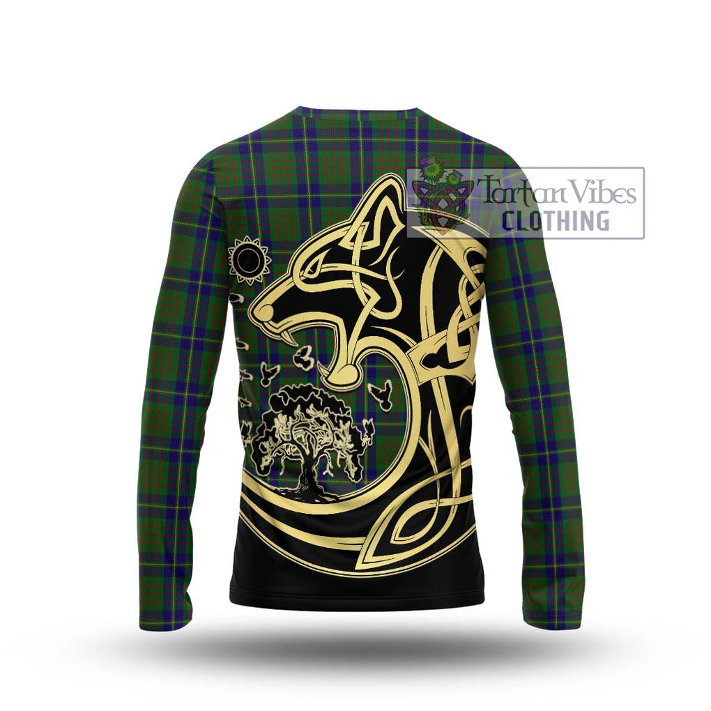 Cameron of Lochiel Hunting Tartan Long Sleeve T-Shirt with Family Crest Celtic Wolf Style - Tartan Vibes Clothing