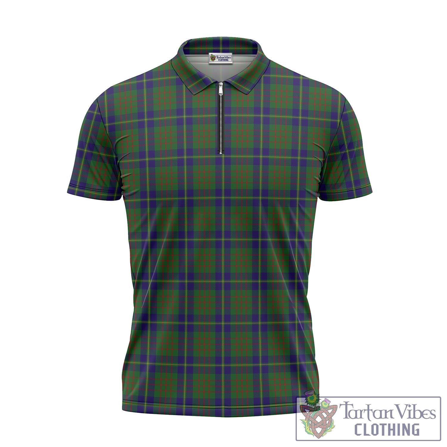 Tartan Vibes Clothing Cameron of Lochiel Hunting Tartan Zipper Polo Shirt