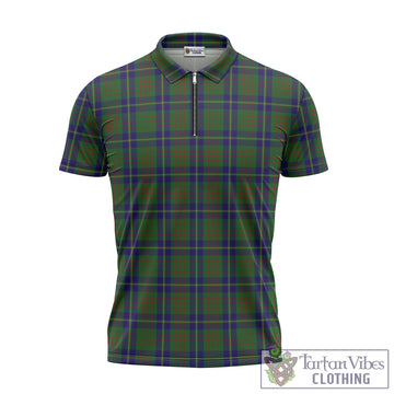 Cameron of Lochiel Hunting Tartan Zipper Polo Shirt