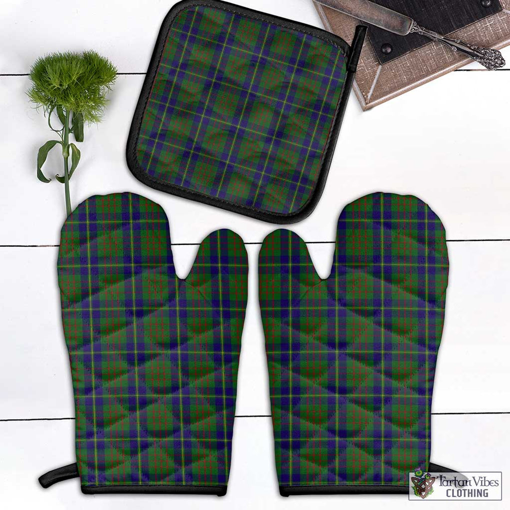 Cameron of Lochiel Hunting Tartan Combo Oven Mitt & Pot-Holder Combo 1 Oven Mitt & 1 Pot-Holder Black - Tartan Vibes Clothing