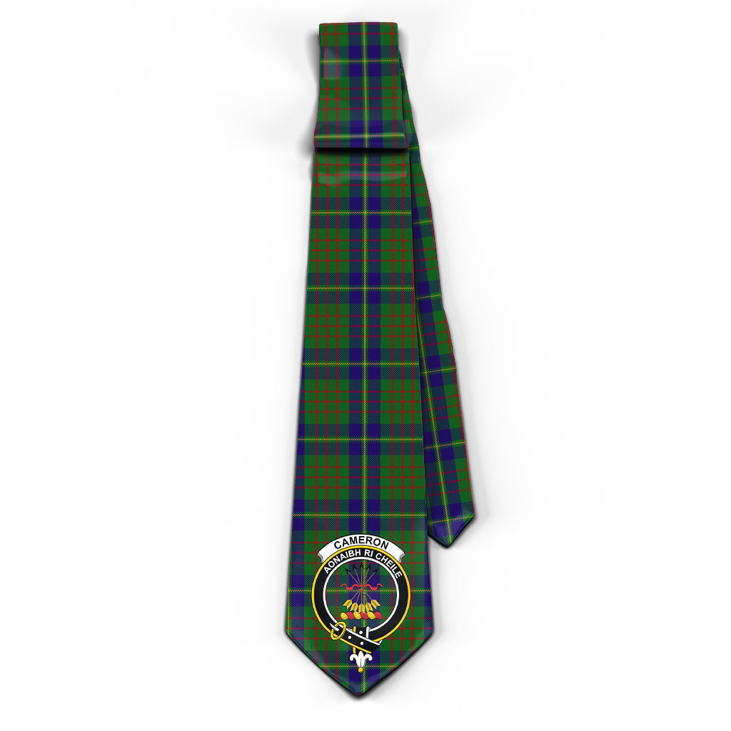 Cameron of Lochiel Hunting Tartan Classic Necktie with Family Crest - Tartan Vibes Clothing