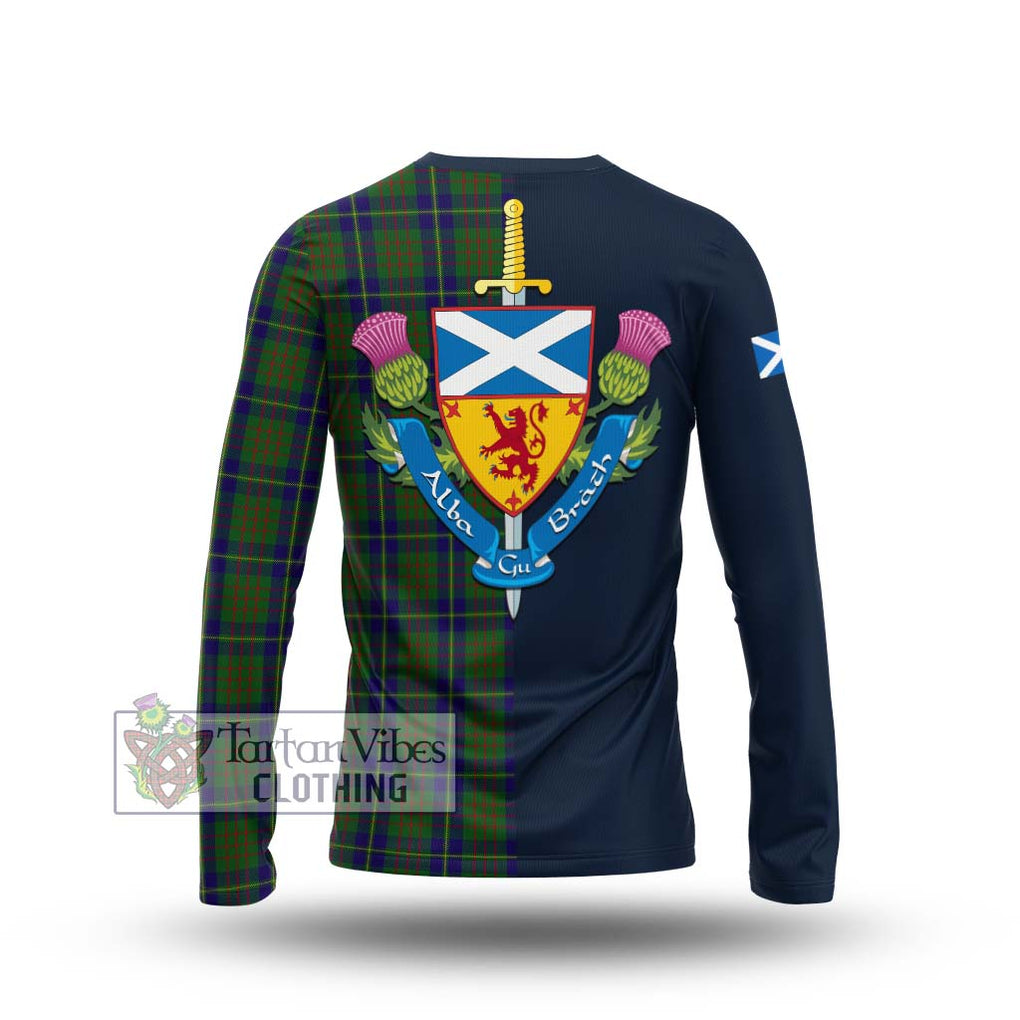 Tartan Vibes Clothing Cameron of Lochiel Hunting Tartan Long Sleeve T-Shirt with Scottish Lion Royal Arm Half Style