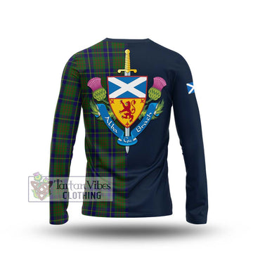 Cameron of Lochiel Hunting Tartan Long Sleeve T-Shirt Alba with Scottish Lion Royal Arm Half Style