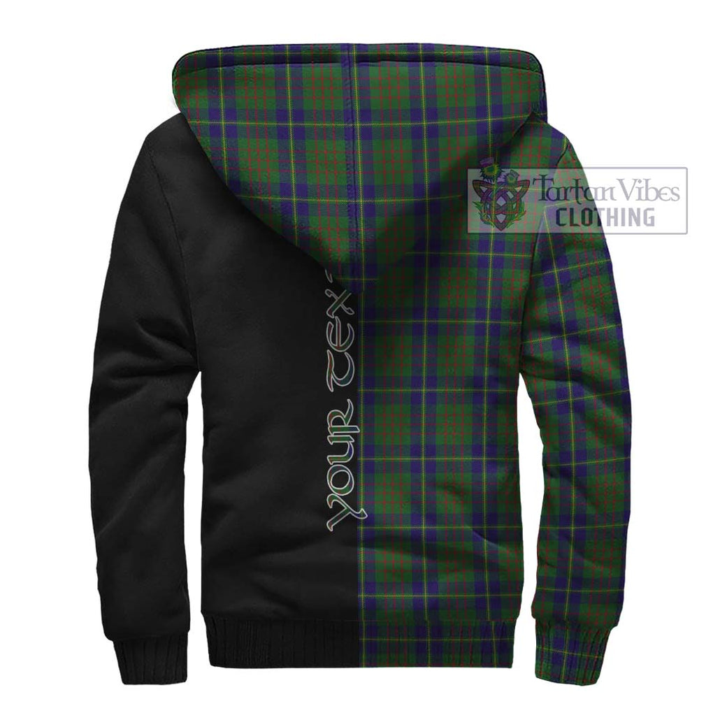 Cameron of Lochiel Hunting Tartan Sherpa Hoodie with Family Crest and Half Of Me Style - Tartanvibesclothing Shop