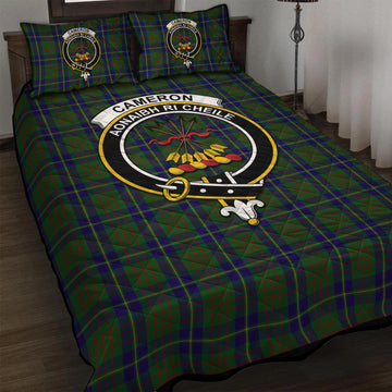 Cameron of Lochiel Hunting Tartan Quilt Bed Set with Family Crest