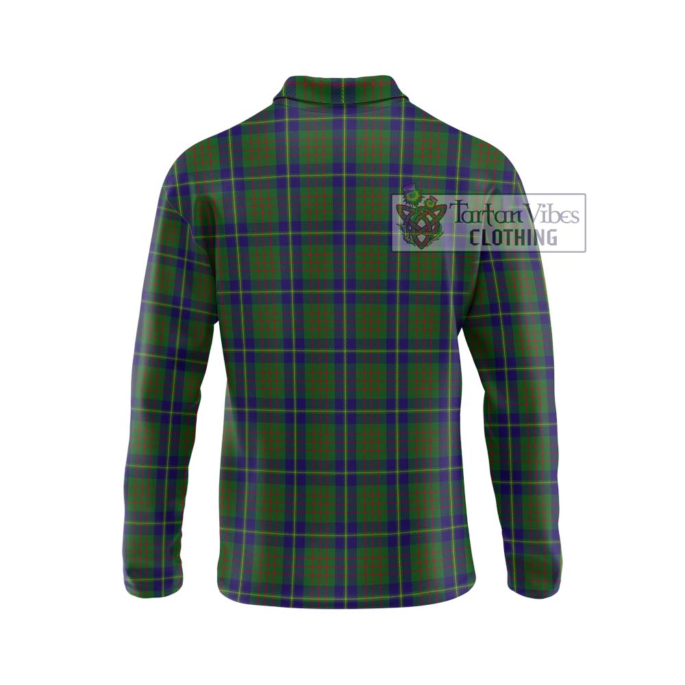 Cameron of Lochiel Hunting Tartan Long Sleeve Polo Shirt with Family Crest DNA In Me Style - Tartanvibesclothing Shop