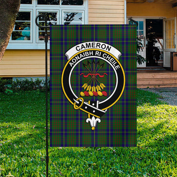 Cameron of Lochiel Hunting Tartan Flag with Family Crest