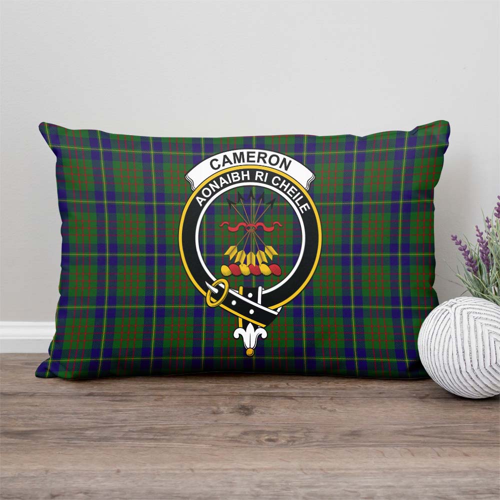 Cameron of Lochiel Hunting Tartan Pillow Cover with Family Crest Rectangle Pillow Cover - Tartanvibesclothing