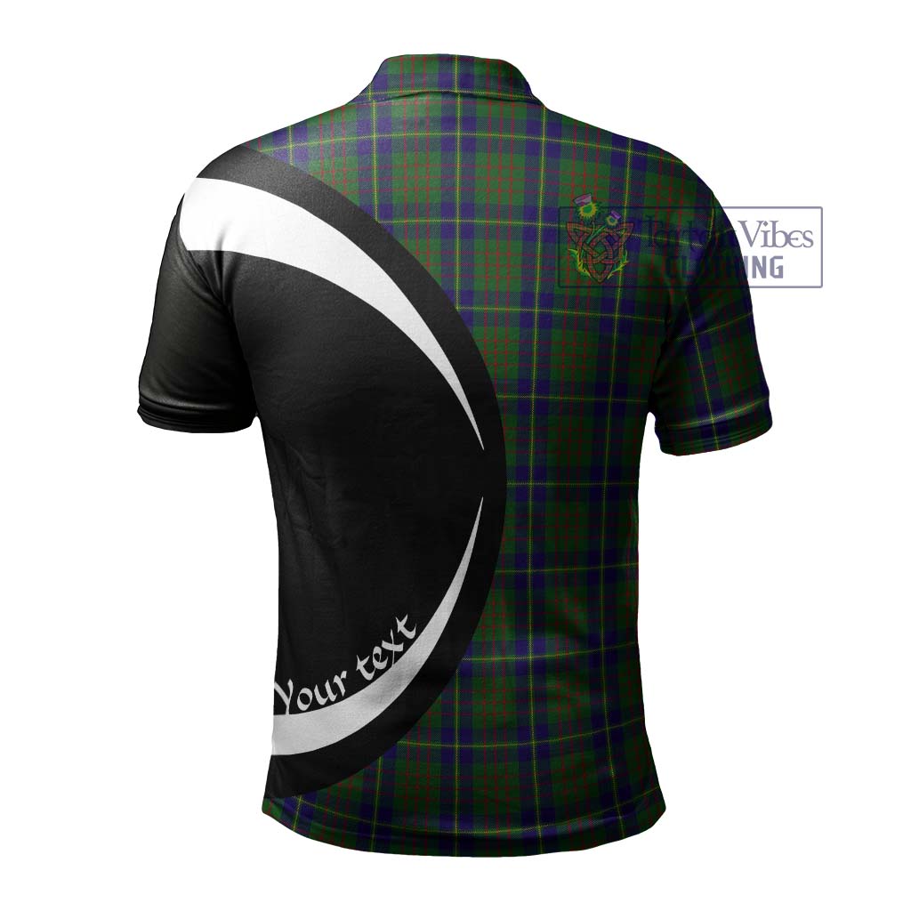 Cameron of Lochiel Hunting Tartan Men's Polo Shirt with Family Crest Circle Style - Tartan Vibes Clothing