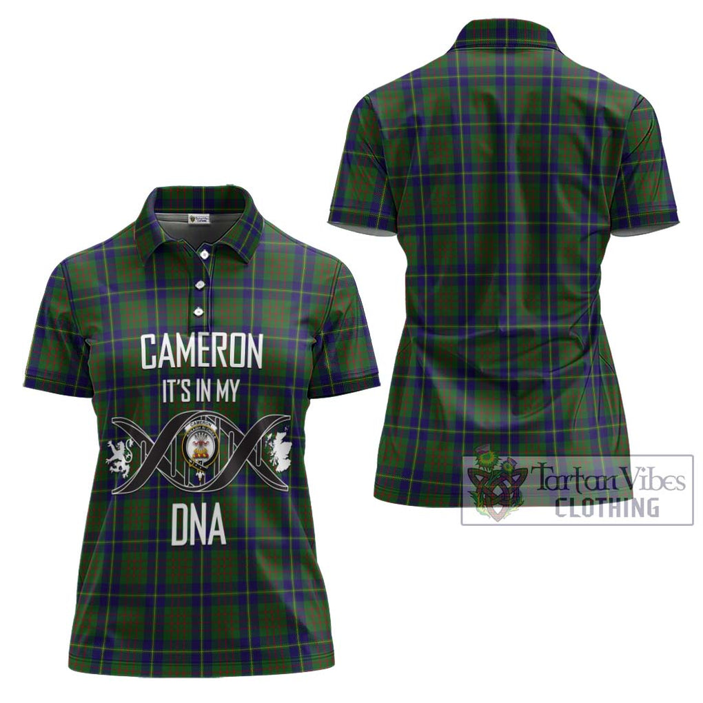 Cameron of Lochiel Hunting Tartan Women's Polo Shirt with Family Crest DNA In Me Style - Tartanvibesclothing Shop