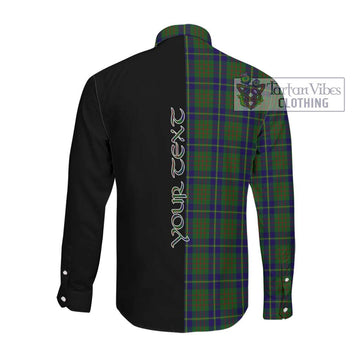 Cameron of Lochiel Hunting Tartan Long Sleeve Button Shirt with Family Crest and Half Of Me Style