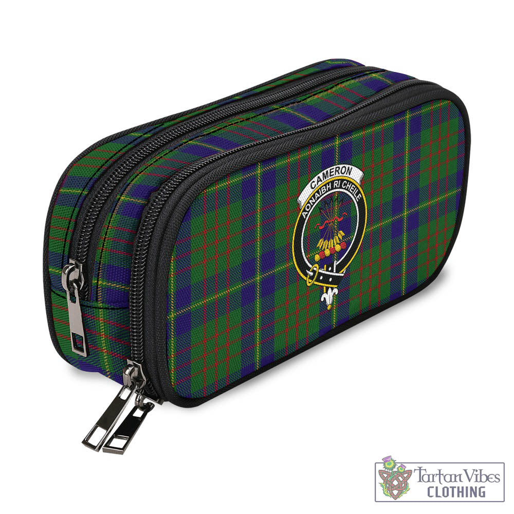 Tartan Vibes Clothing Cameron of Lochiel Hunting Tartan Pen and Pencil Case with Family Crest