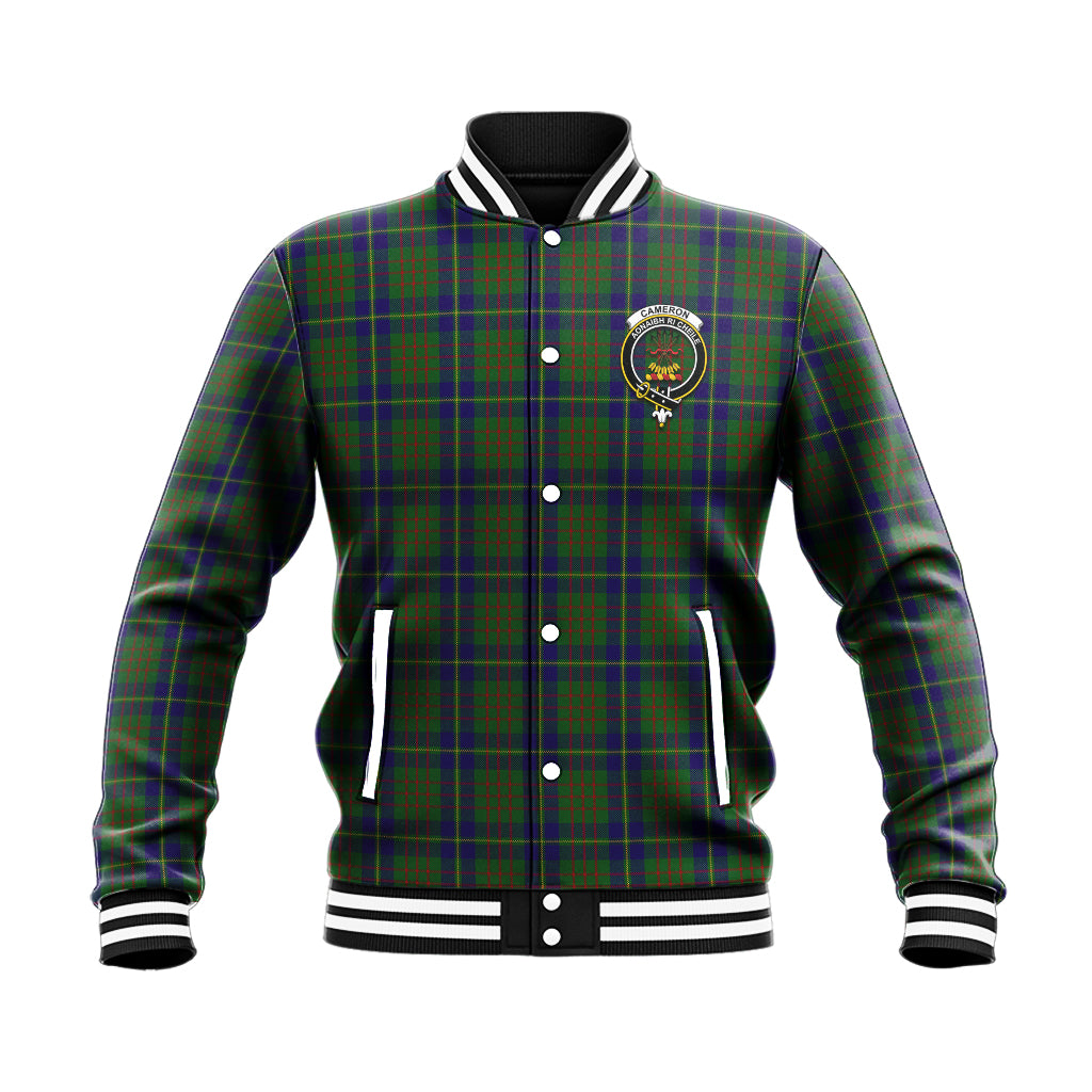 Cameron of Lochiel Hunting Tartan Baseball Jacket with Family Crest - Tartan Vibes Clothing