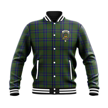 Cameron of Lochiel Hunting Tartan Baseball Jacket with Family Crest