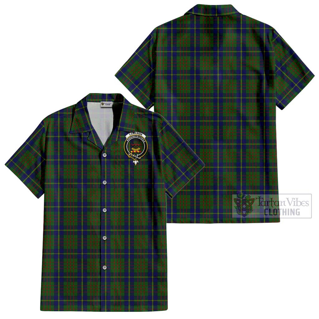 Cameron of Lochiel Hunting Tartan Cotton Hawaiian Shirt with Family Crest Kid - Tartan Vibes Clothing