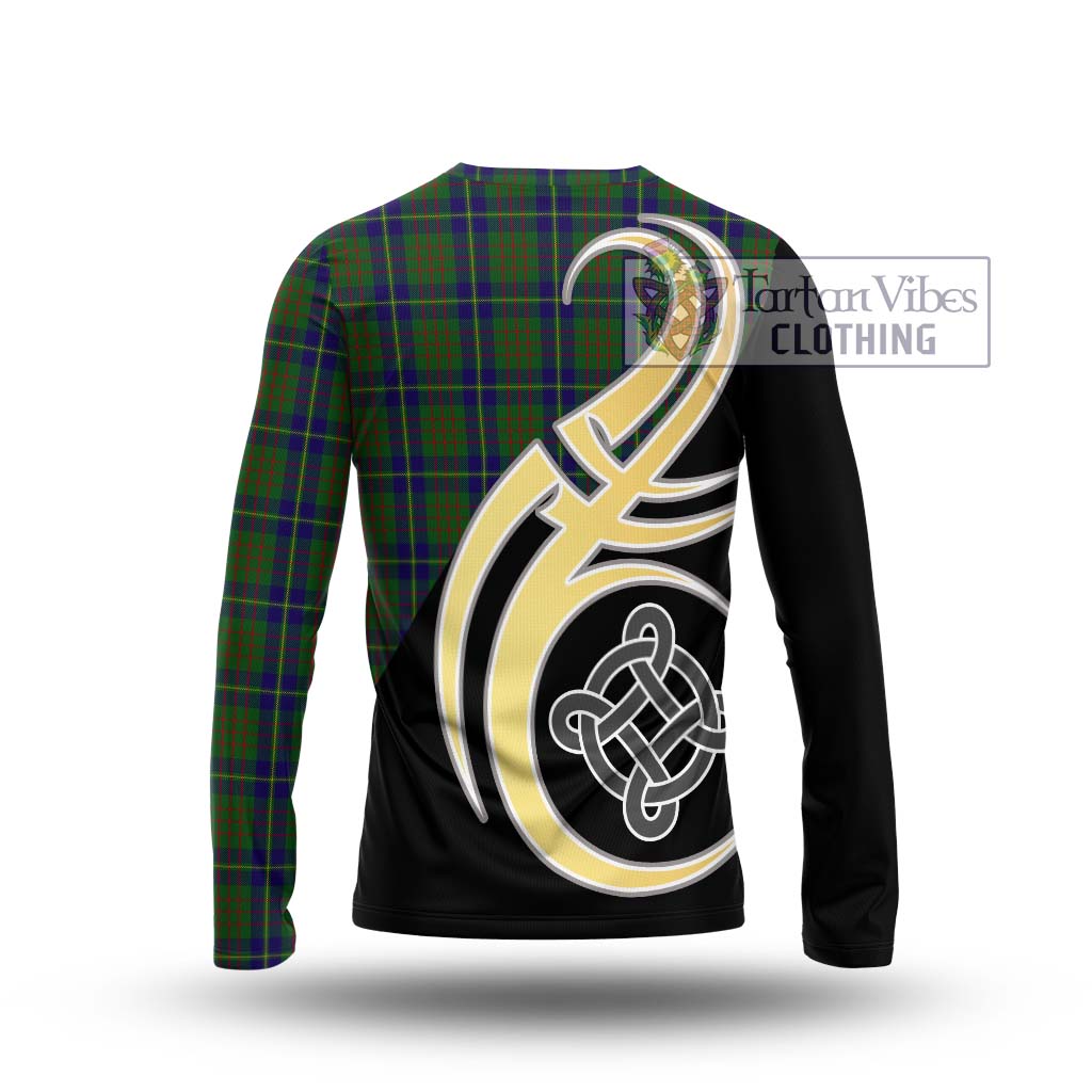 Cameron of Lochiel Hunting Tartan Long Sleeve T-Shirt with Family Crest and Celtic Symbol Style - Tartan Vibes Clothing