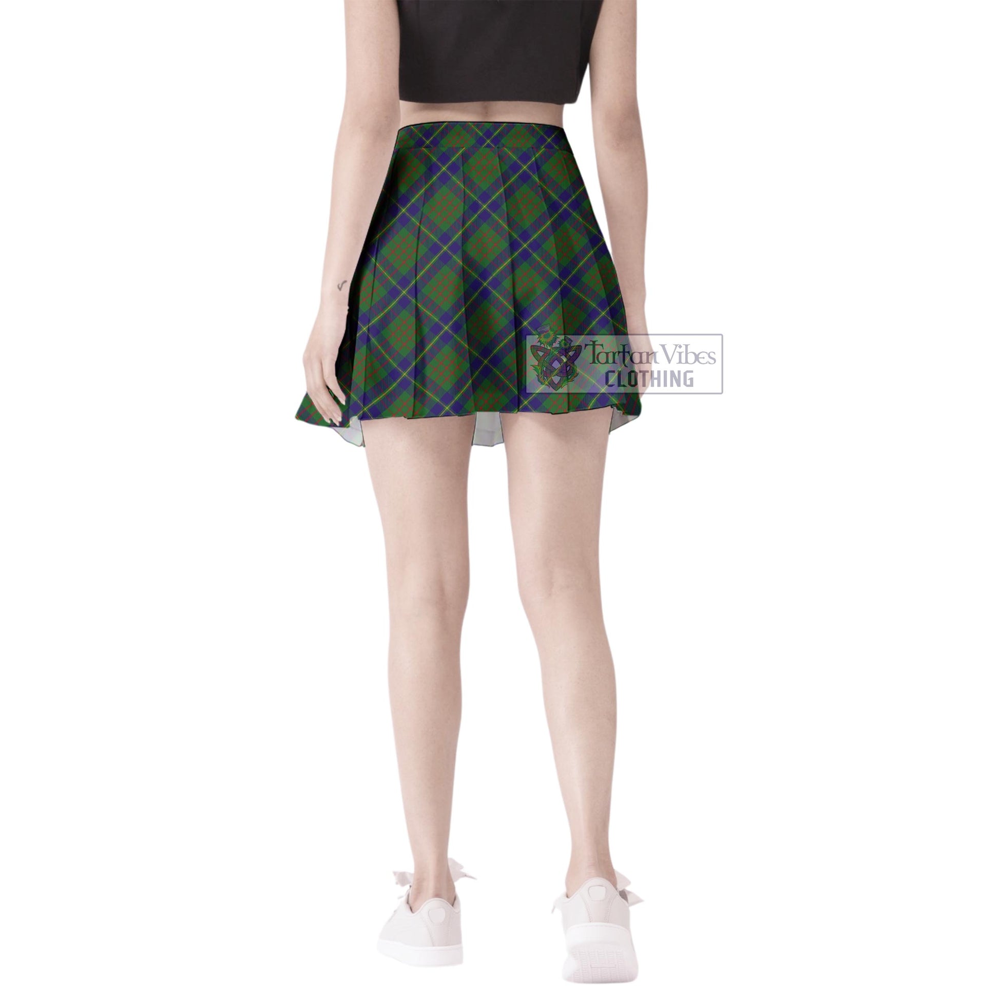 Tartan Vibes Clothing Cameron of Lochiel Hunting Tartan Women's Plated Mini Skirt