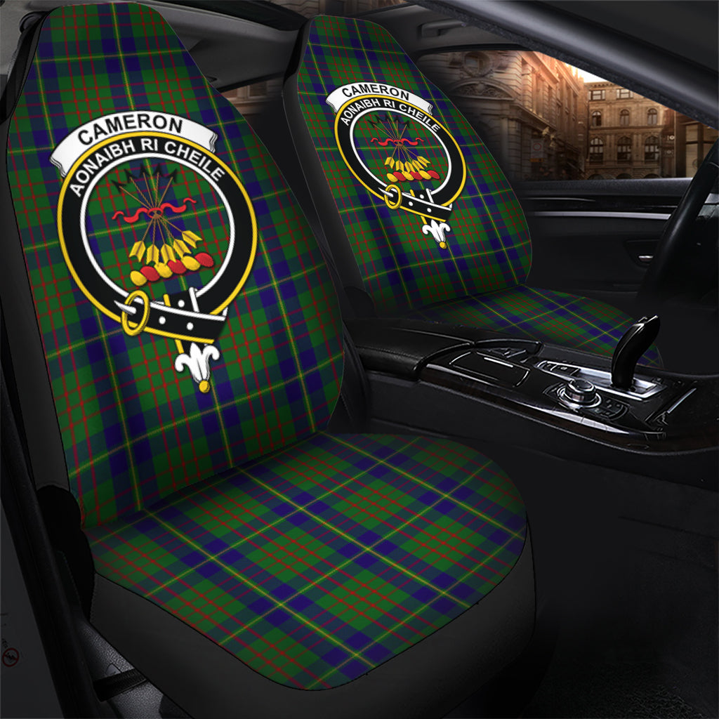 Cameron of Lochiel Hunting Tartan Car Seat Cover with Family Crest - Tartanvibesclothing