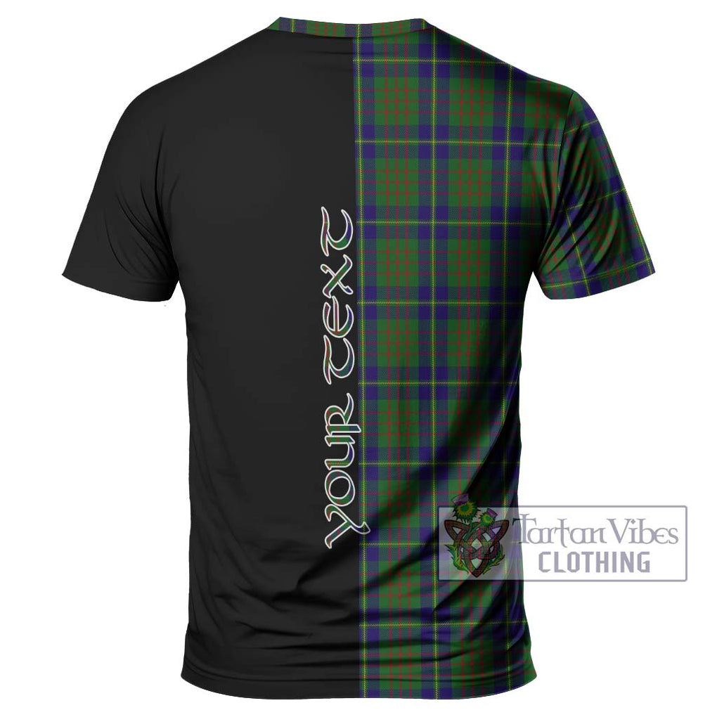 Cameron of Lochiel Hunting Tartan T-Shirt with Family Crest and Half Of Me Style - Tartanvibesclothing Shop