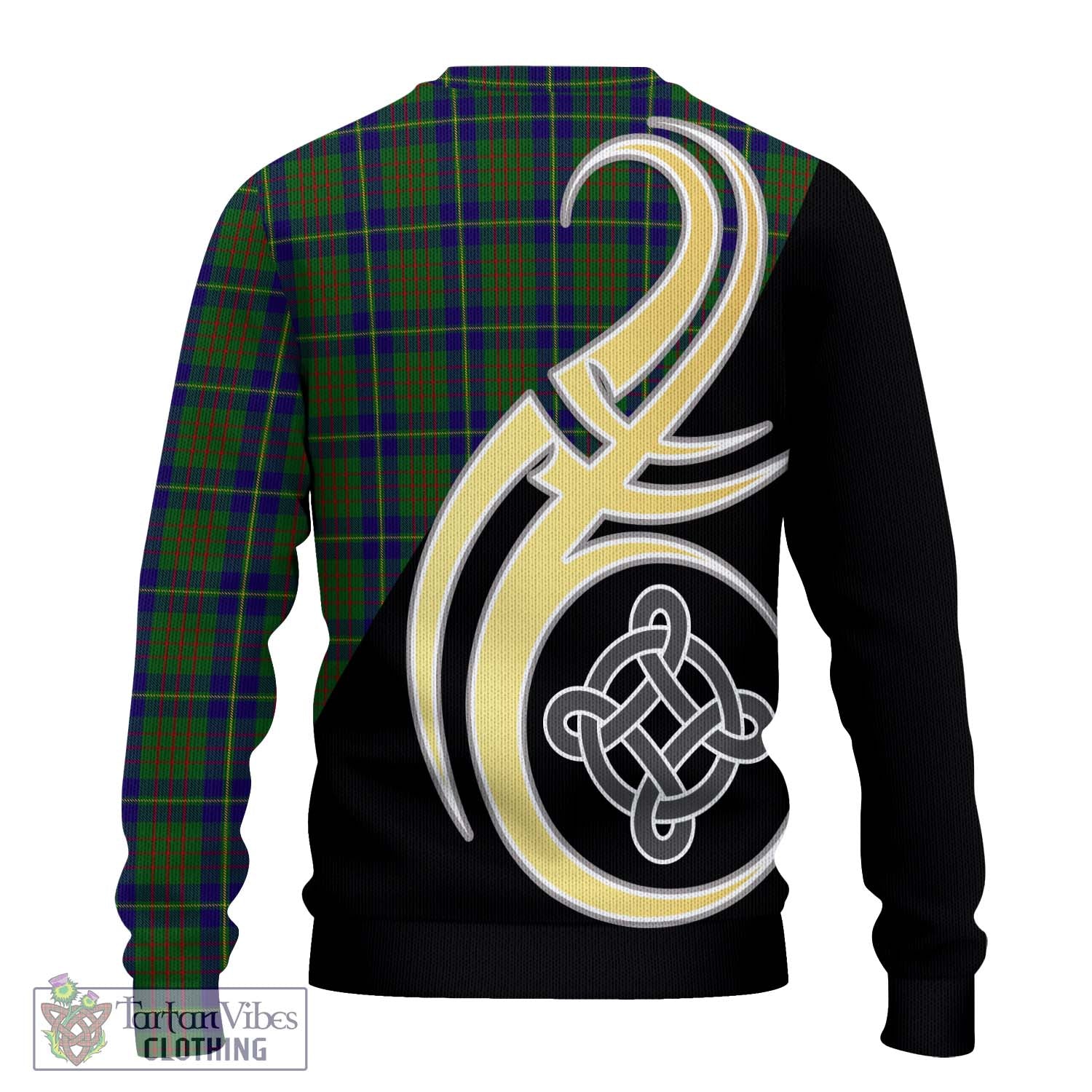 Cameron of Lochiel Hunting Tartan Knitted Sweater with Family Crest and Celtic Symbol Style - Tartan Vibes Clothing