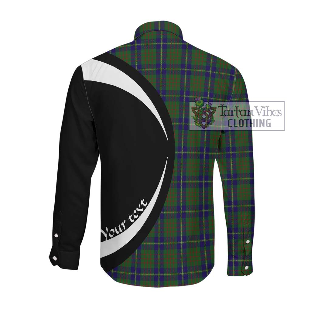 Cameron of Lochiel Hunting Tartan Long Sleeve Button Up with Family Crest Circle Style Men's Shirt - Tartan Vibes Clothing