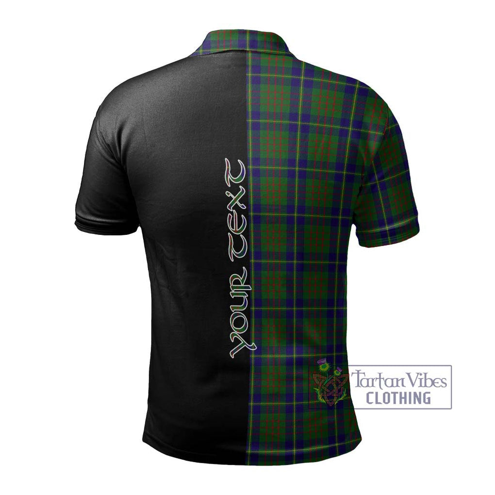 Cameron of Lochiel Hunting Tartan Polo Shirt with Family Crest and Half Of Me Style - Tartanvibesclothing Shop