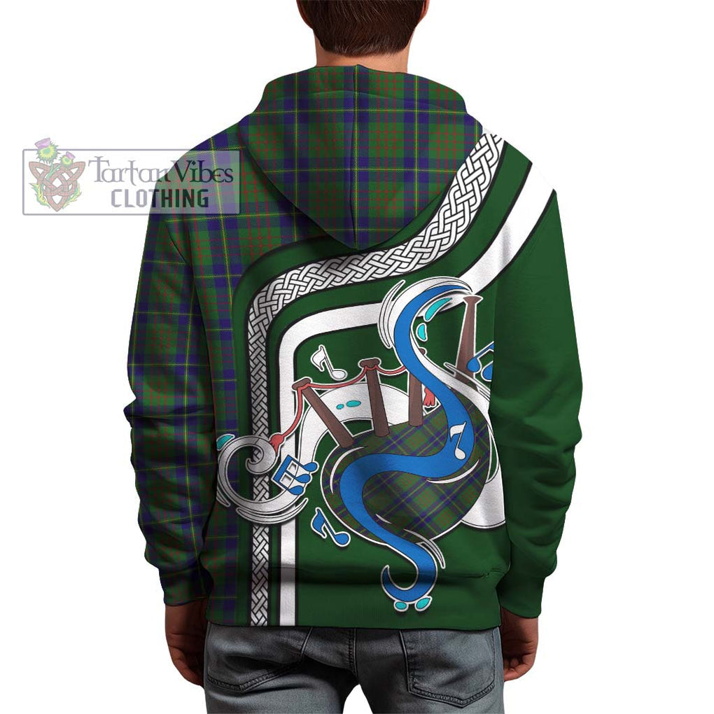 Cameron of Lochiel Hunting Tartan Hoodie with Epic Bagpipe Style - Tartanvibesclothing Shop