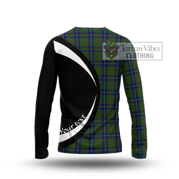 Cameron of Lochiel Hunting Tartan Long Sleeve T-Shirt with Family Crest Circle Style