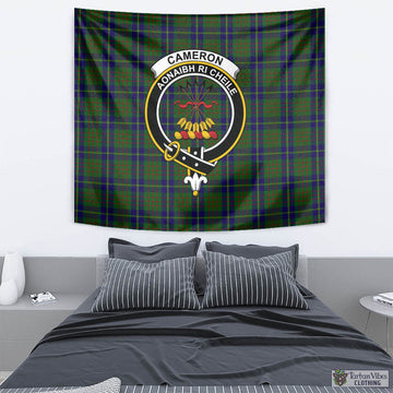 Cameron of Lochiel Hunting Tartan Tapestry Wall Hanging and Home Decor for Room with Family Crest