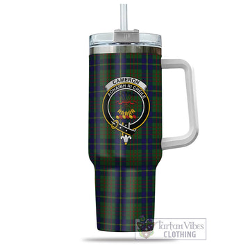 Cameron of Lochiel Hunting Tartan and Family Crest Tumbler with Handle