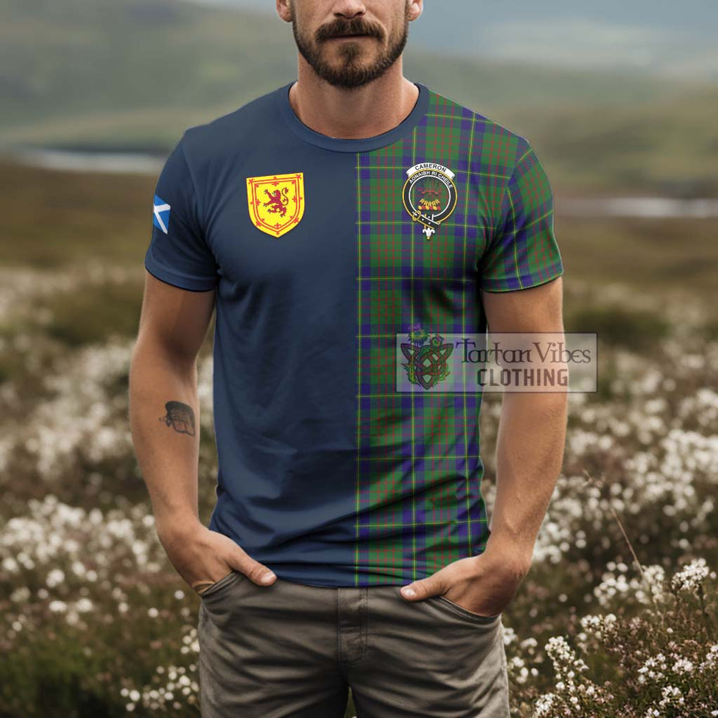 Tartan Vibes Clothing Cameron of Lochiel Hunting Tartan T-Shirt Alba with Scottish Lion Royal Arm Half Style